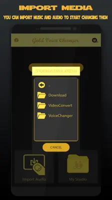 Gold Voice Changer & Voice Recorder android App screenshot 0