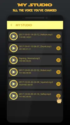 Gold Voice Changer & Voice Recorder android App screenshot 2